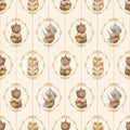 Cute Animals, Beige Mural Wallpaper - pure wallpaper artwork