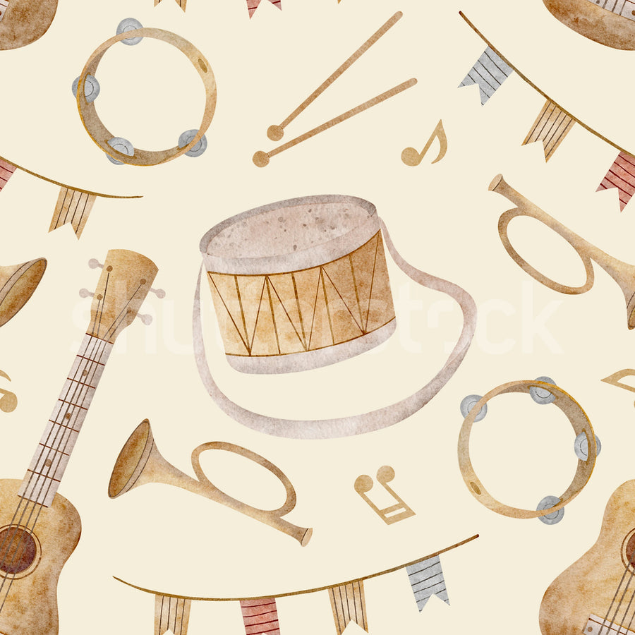 Play Music, Soft Mural Wallpaper