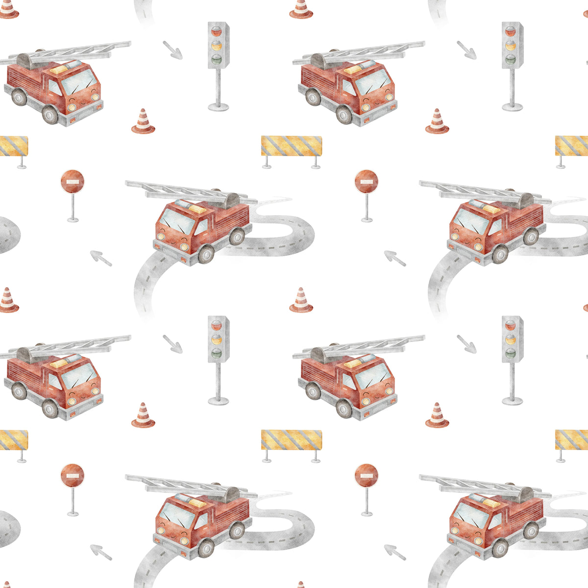 Fire Trucks, Red Mural Wallpaper - pure wallpaper artwork