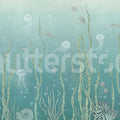 Below the Surface, Blue Mural Wallpaper - pure wallpaper artwork