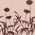 Floral Silhouette, Pink Mural Wallpaper - pure wallpaper artwork