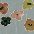 Paper Poppies, Blue Mural Wallpaper - pure wallpaper artwork