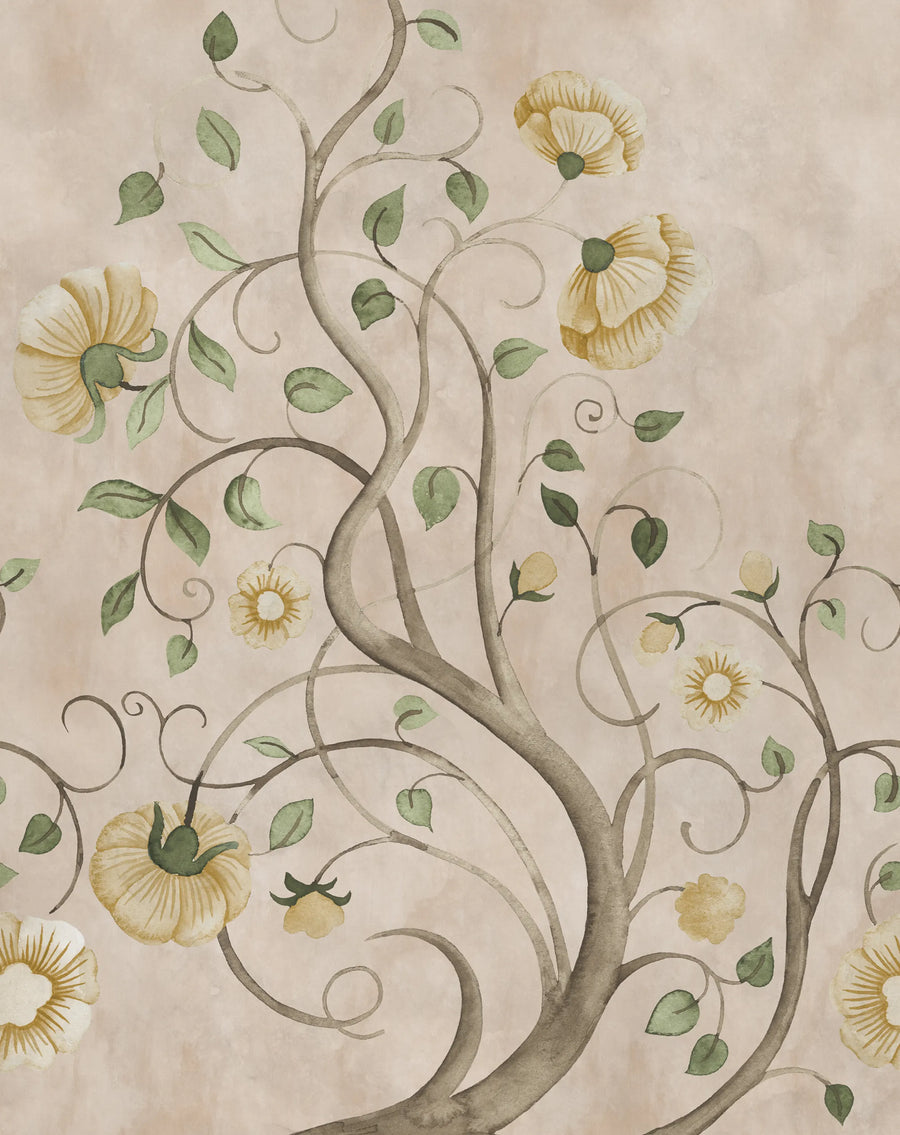 Big Poem, Peach Mural Wallpaper