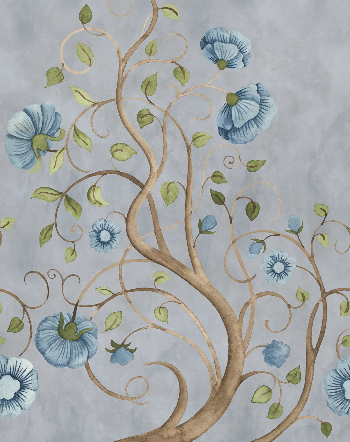 Big Poem, Blue Mural Wallpaper - pure wallpaper artwork