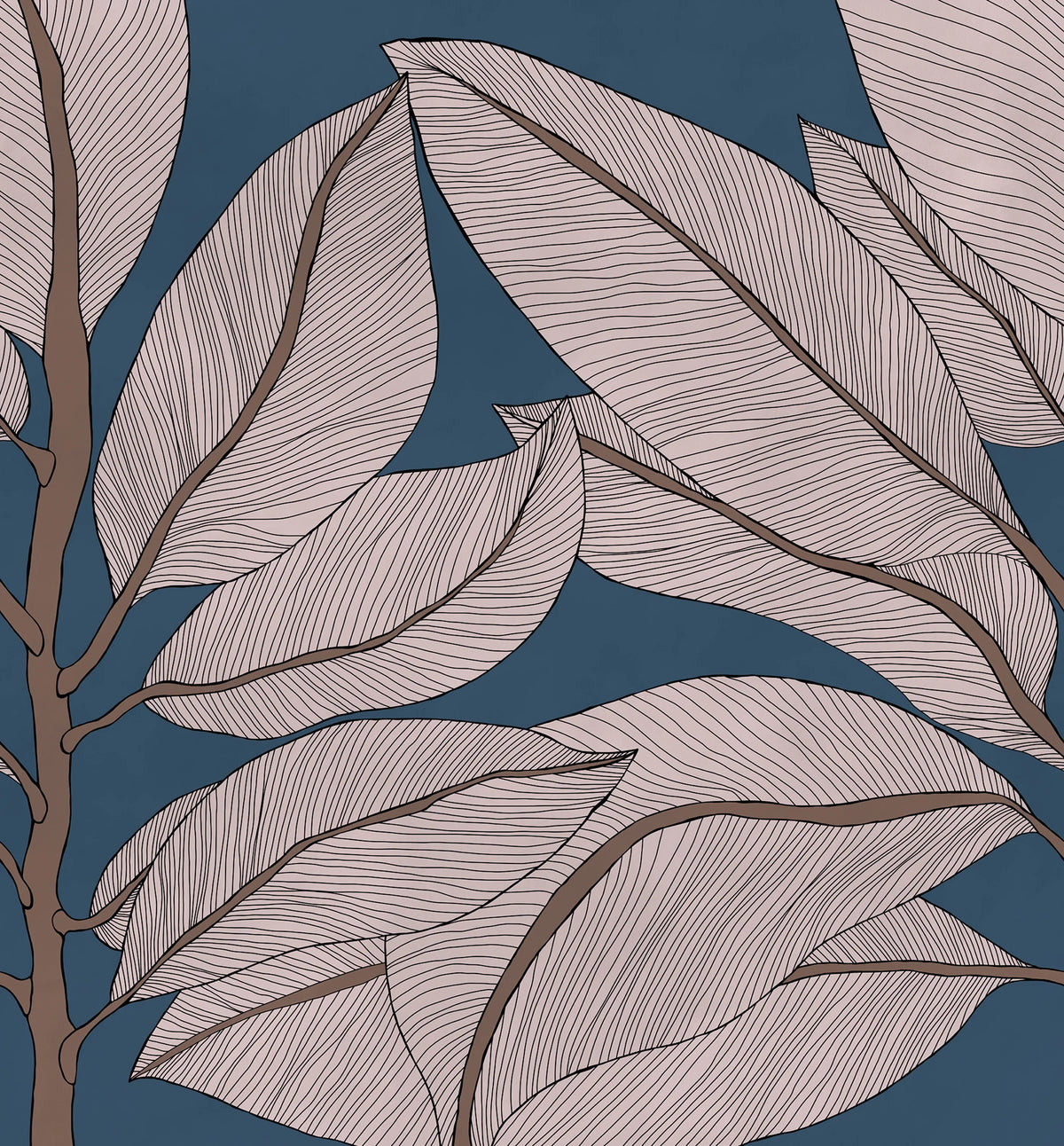 Ruby Lines, Dark Blue Mural Wallpaper - pure wallpaper artwork
