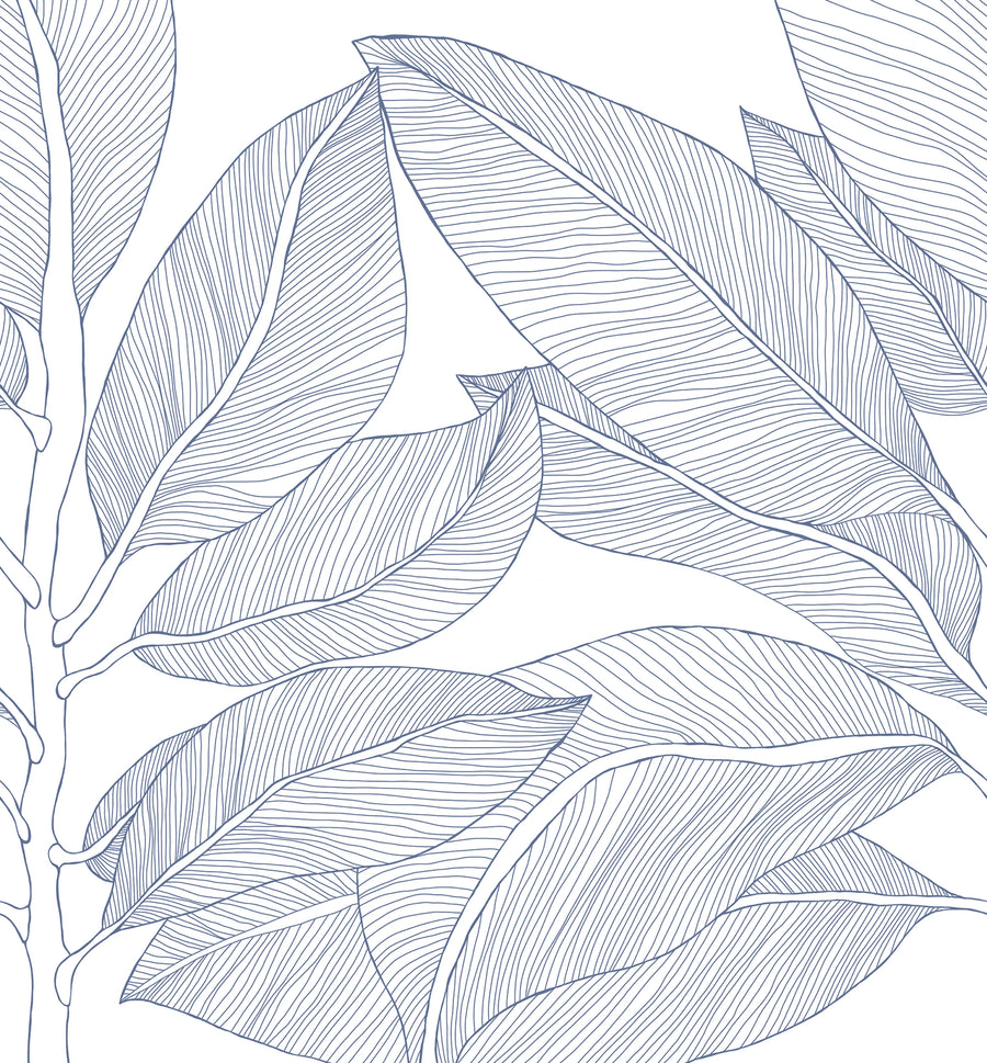 Ruby Lines, Blue Mural Wallpaper