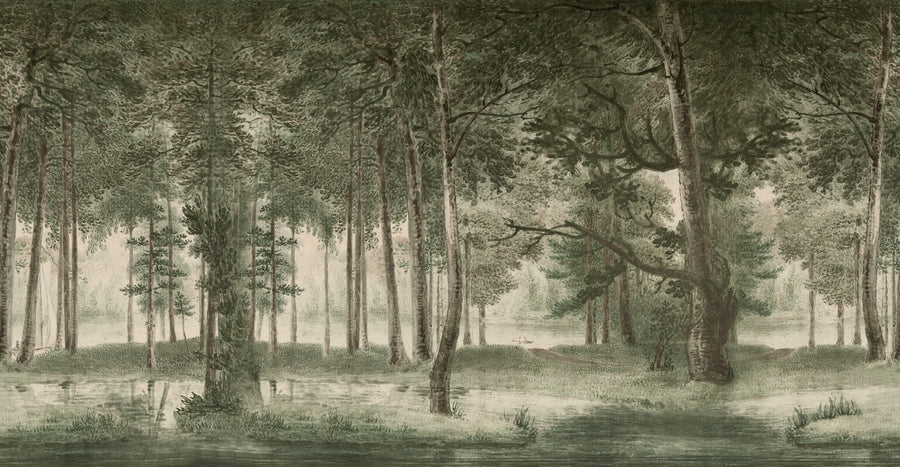Lovers Forest, Green Mural Wallpaper