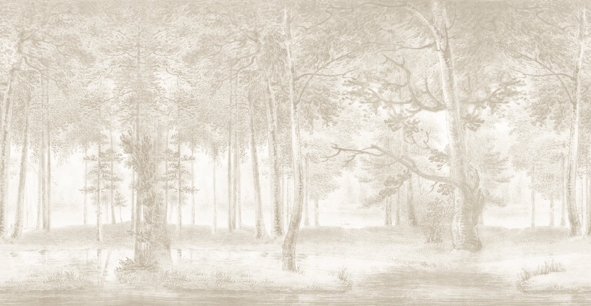 Lovers Forest, Beige Mural Wallpaper - pure wallpaper artwork