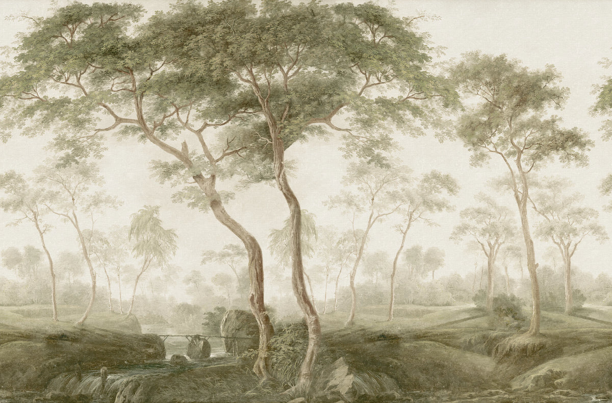 The Green Forest, Green Mural Wallpaper - pure wallpaper artwork
