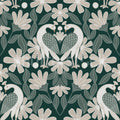 Dreamy Birds, Green Mural Wallpaper - pure wallpaper artwork