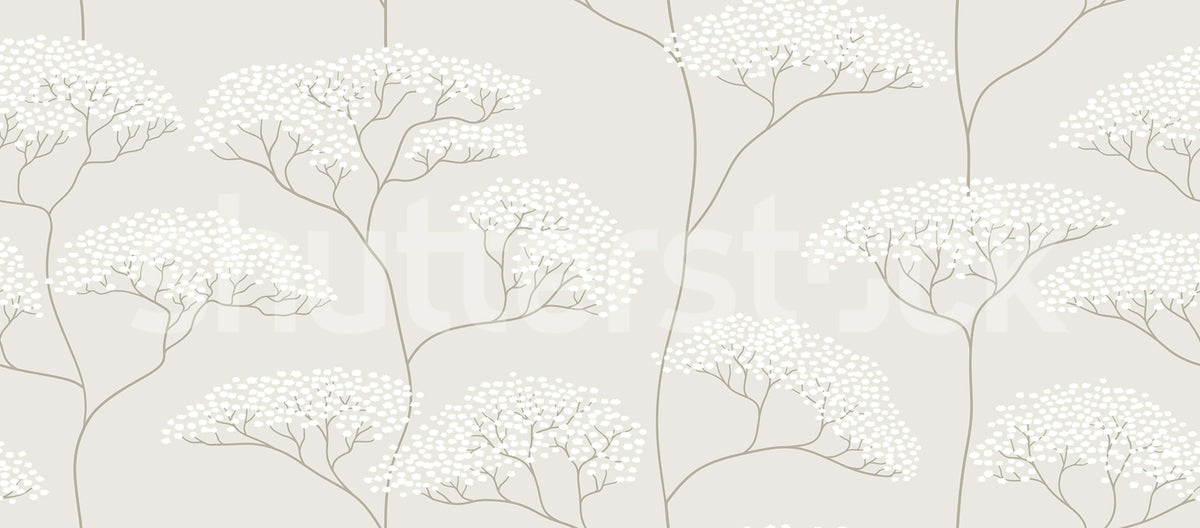 Cow Parsley, Gray Mural Wallpaper - pure wallpaper artwork