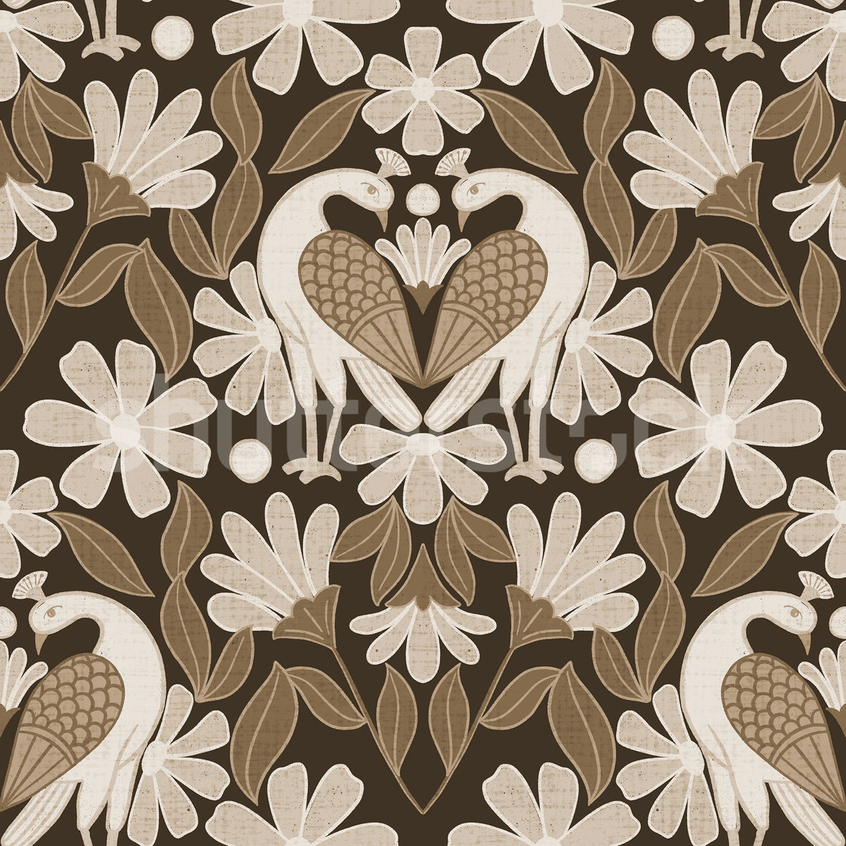 Dreamy Birds, Beige Mural Wallpaper - pure wallpaper artwork