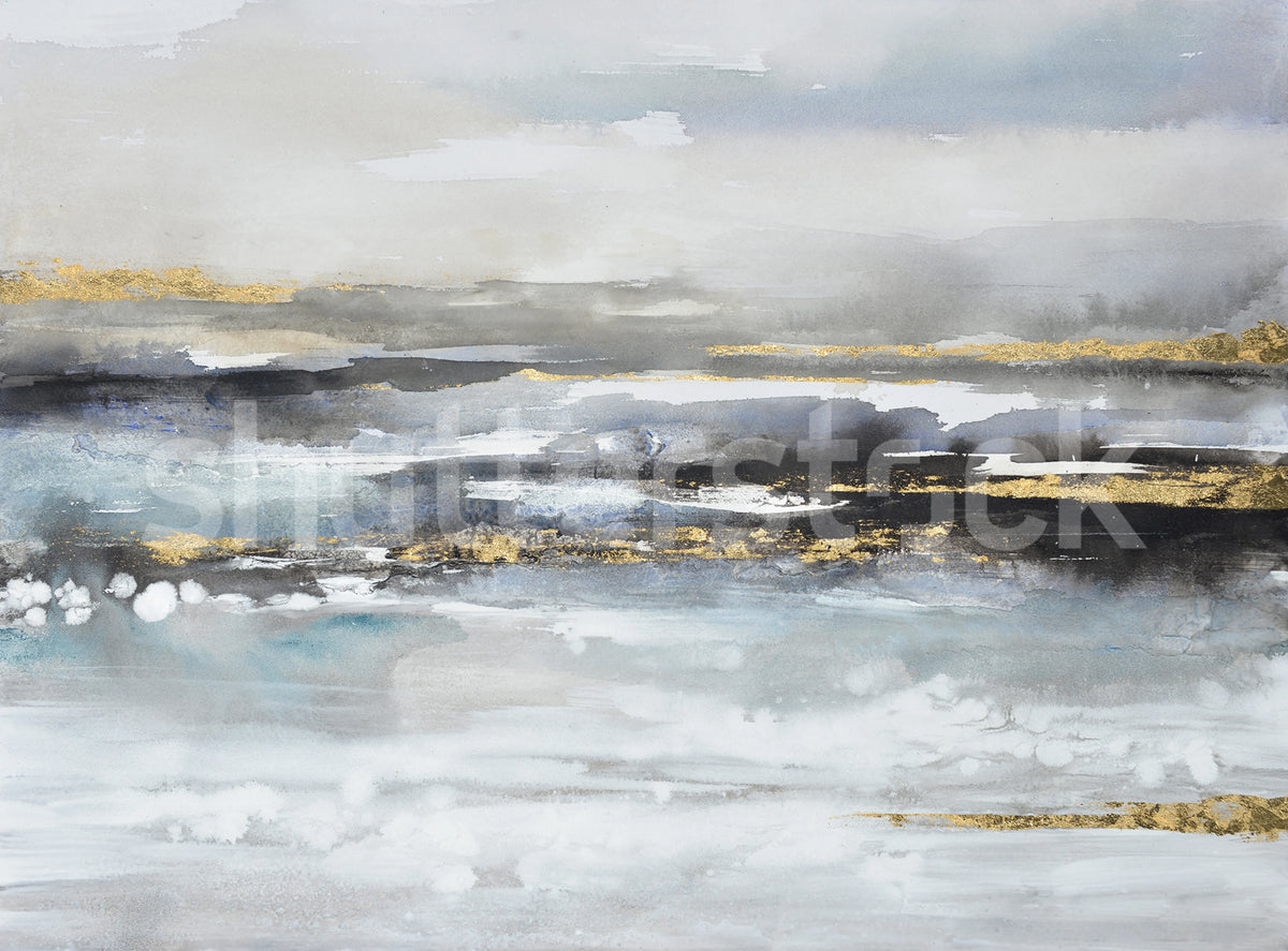 Abstract Ocean, Gray Mural Wallpaper - pure wallpaper artwork