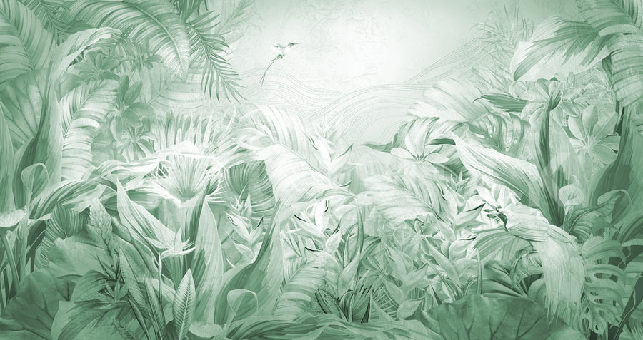 Jungle Plants, Green Mural Wallpaper