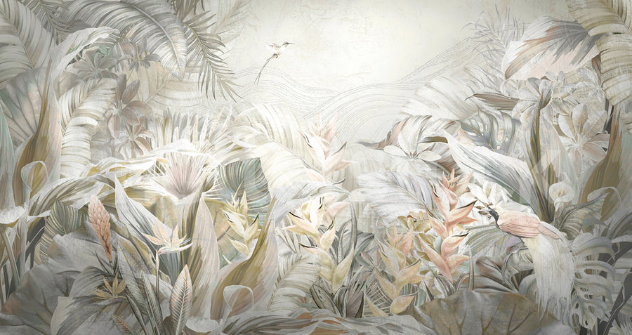 Jungle Plants, Vintage Mural Wallpaper