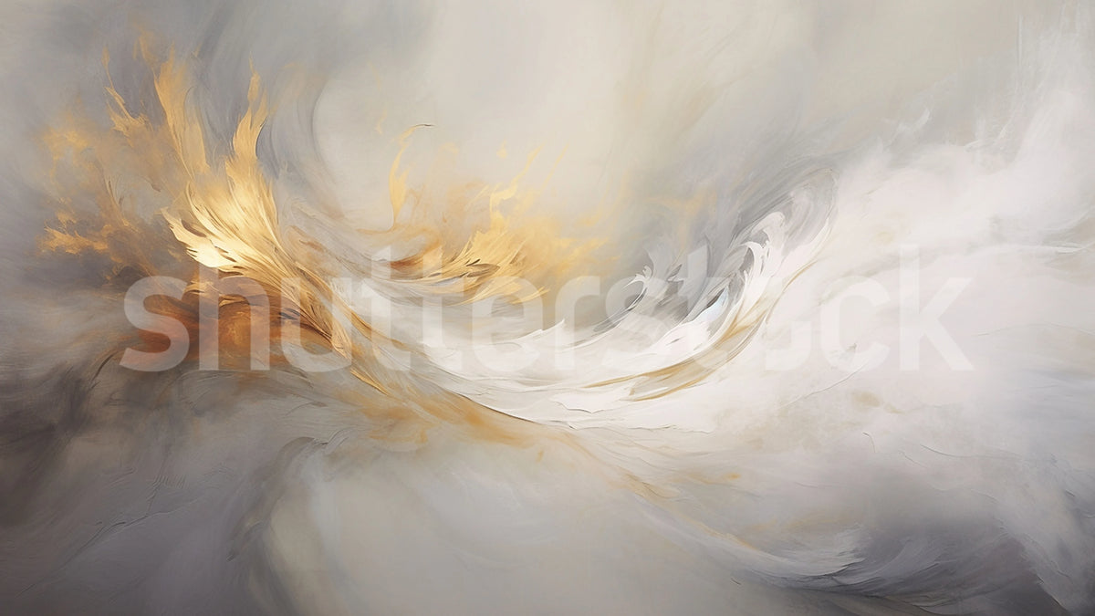 Aqua Flow, Gold Mural Wallpaper - pure wallpaper artwork