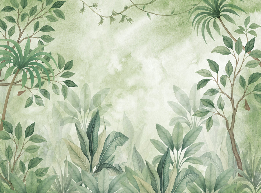 Leafy Greenery, Lush Mural Wallpaper