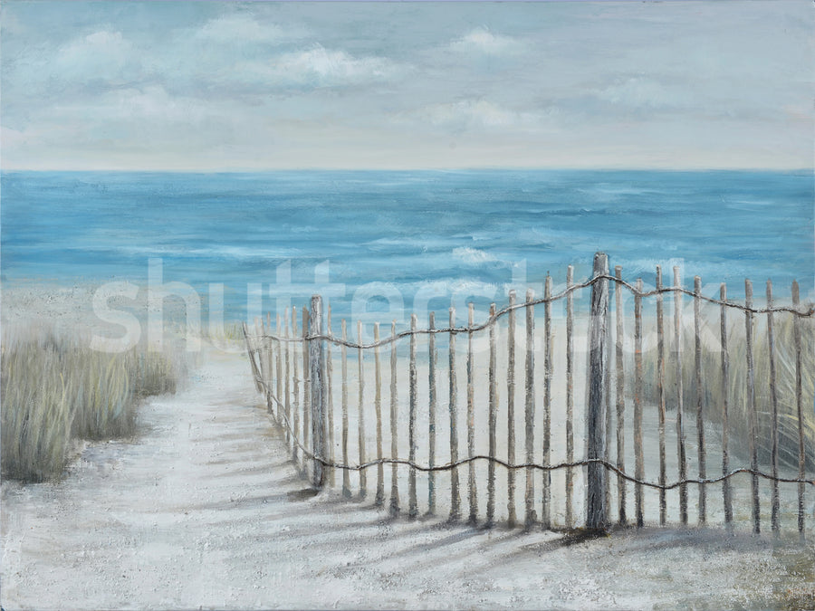 Towards the Sea, Soft Blue Mural Wallpaper