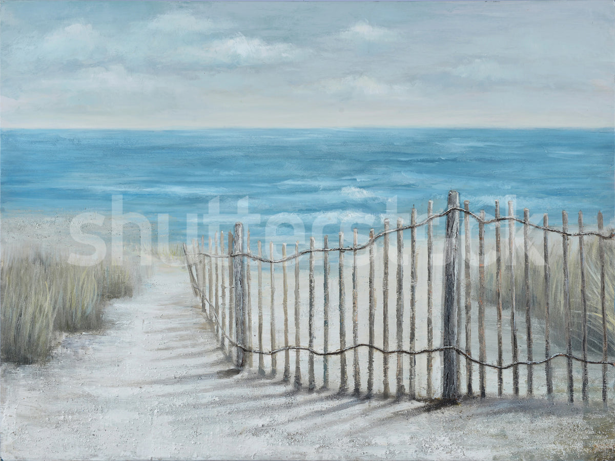 Towards the Sea, Soft Blue Mural Wallpaper - pure wallpaper artwork