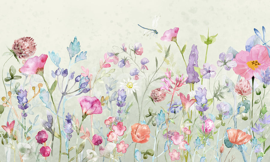 Dreamy Garden, Pink Mural Wallpaper