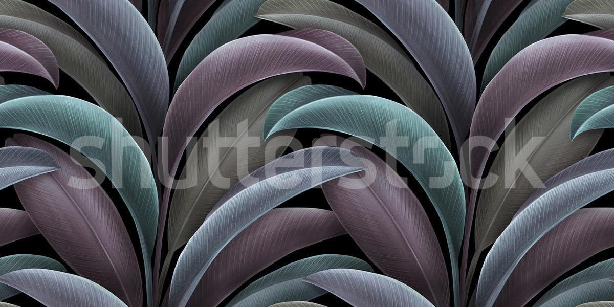 Grand Leaves, Purple Mural Wallpaper - pure wallpaper artwork