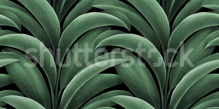 Grand Leaves, Green Mural Wallpaper