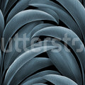 Grand Leaves, Blue Mural Wallpaper - pure wallpaper artwork