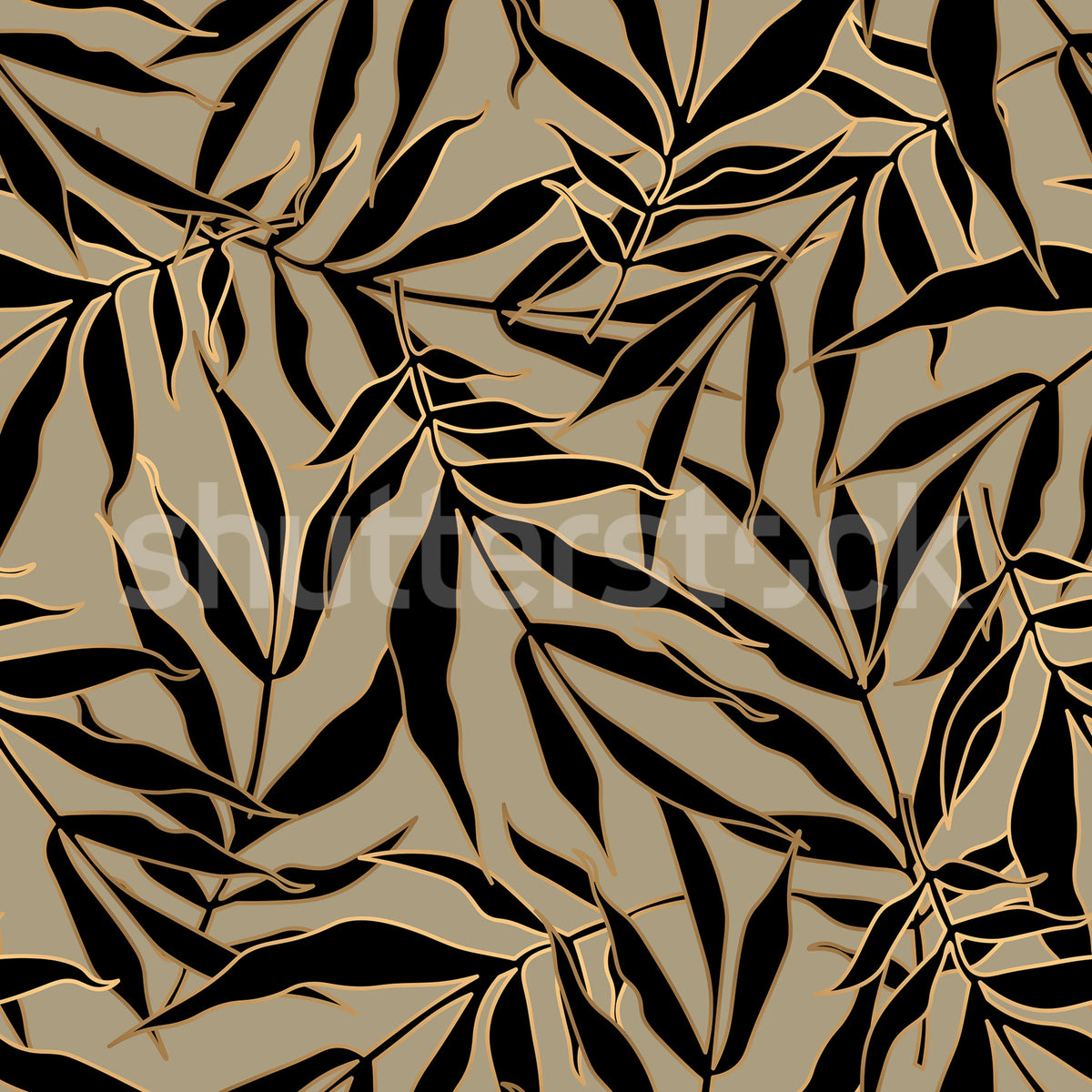Bold Leaves, Beige Mural Wallpaper - pure wallpaper artwork