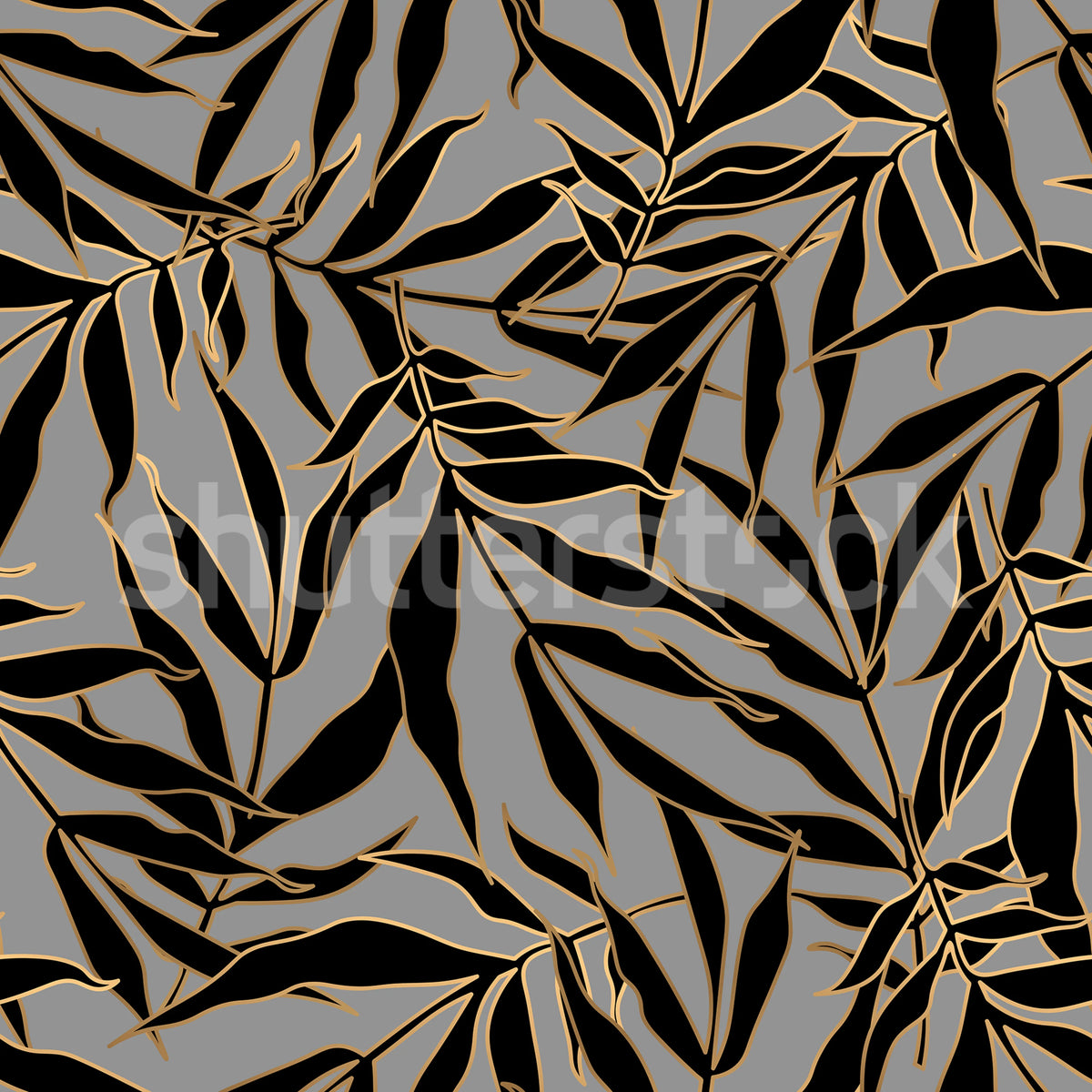 Bold Leaves, Gray Mural Wallpaper - pure wallpaper artwork