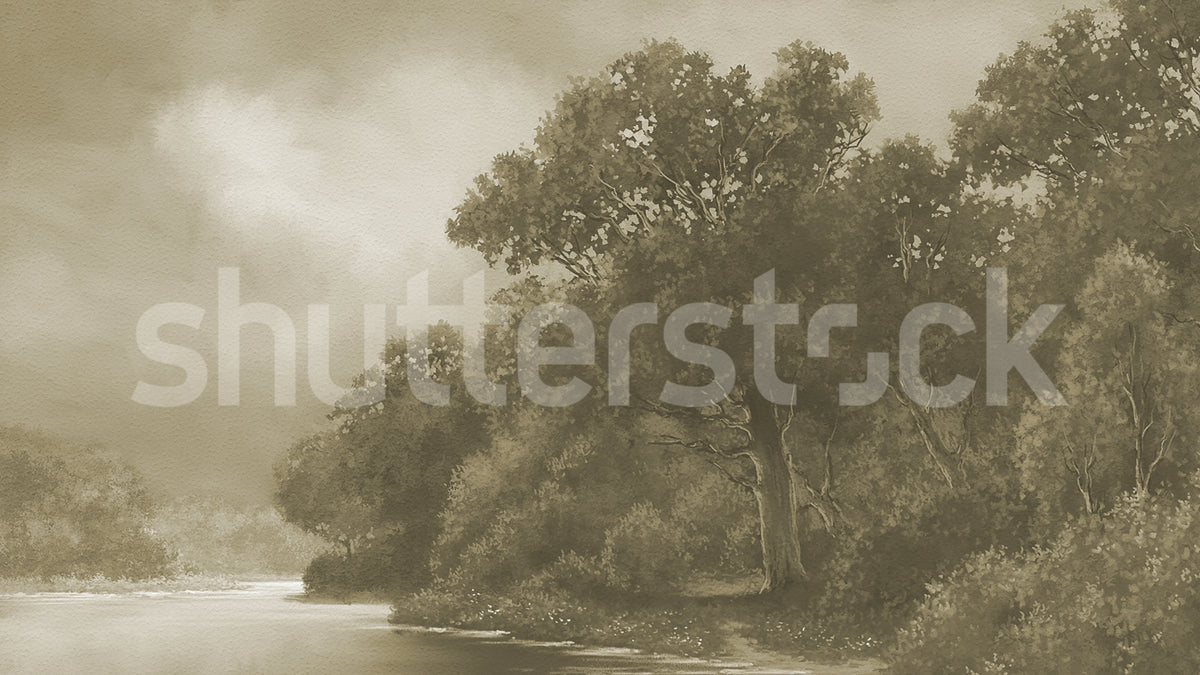 Tranquil Forest, Beige Mural Wallpaper - pure wallpaper artwork