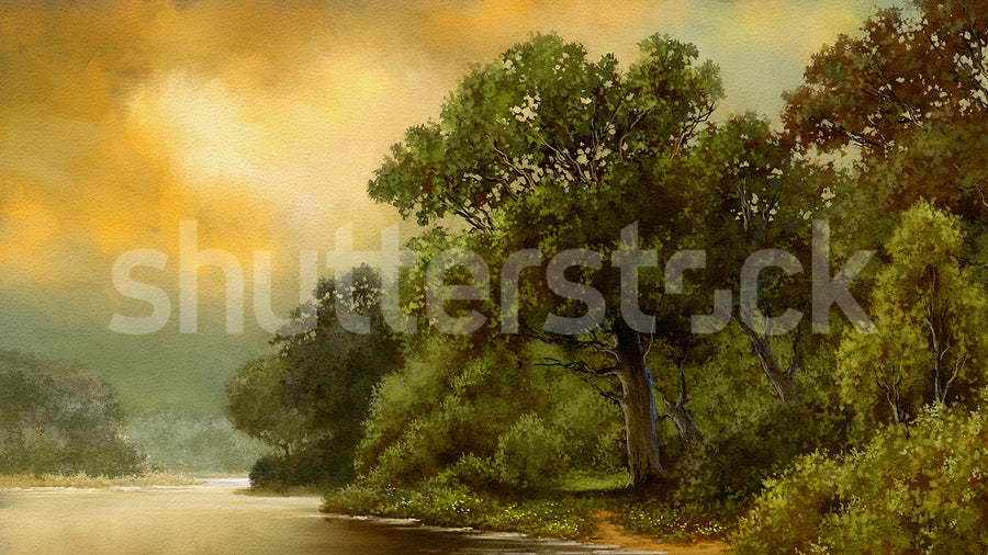 Tranquil Forest, Green Mural Wallpaper