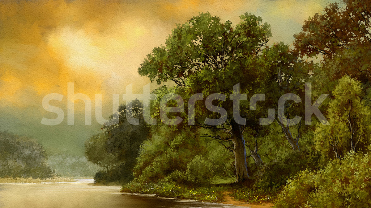 Tranquil Forest, Green Mural Wallpaper - pure wallpaper artwork