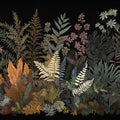 Dark Botanical Fern & Foliage Mural Wallpaper with Vintage Illustration Style Mural Wallpaper - room preview 02