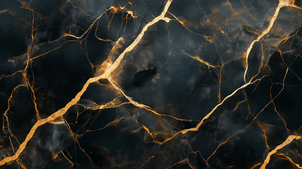 Black & Gold Marble Wall Mural – Custom Size Luxury Peel & Stick Wallpaper Mural Wallpaper - room preview 02