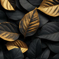 Elegant Golden Leaf Mural Wallpaper Large, dark leaves with a golden hue Mural Wallpaper - room preview 02