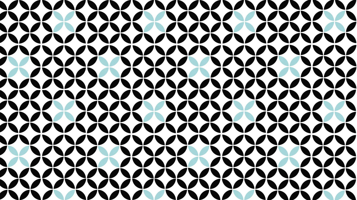 Geometric Black and White Pattern Mural Wallpaper for a contemporary Nursey Black, White and Light Blue Mural Wallpaper - room preview 02