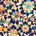 Geometric Star Pattern Mural Wallpaper Beige, Blue, Orange and Green Stars Mural Wallpaper - room preview 02