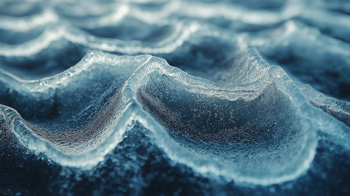 Icy Wave Texture Mural Wallpaper Blue and White Wave Mural Wallpaper - room preview 02