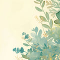 Green Leafy Plants Mural Wallpaper for a study room or office Green Yellow and Beige Leaves Mural Wallpaper - room preview 02