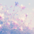 Pink and Purple Flower Field Mural Wallpaper Pink Purple Blue and White Flower Mural Wallpaper - room preview 02