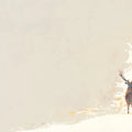 Minimalist Deer and Bulb Mural Wallpaper Beige Brown and White Mural Wallpaper - room preview 02