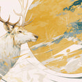Yellow and Blue Deer Mural Wallpaper Yellow Blue and White Deer Mural Wallpaper - room preview 02