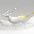 White Deer with Gold Streaks Mural Wallpaper for a&nbsp; commercial space White Gray and Gold Deers Mural Wallpaper - room preview 02