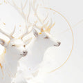 White Deer with Gold Accents Mural Wallpaper for a hotel or office lounge White Gold and Beige Deer Mural Wallpaper - room preview 02