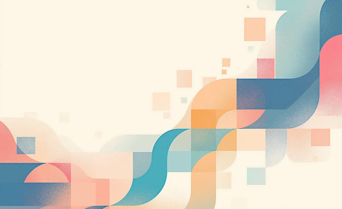 Geometric Pastel Mural Wallpaper Beige Pink Blue and Orange geometric design Mural Wallpaper - room preview 02