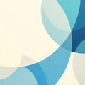 Blue Geometric Circles Mural Wallpaper Blue Cream and White Circles Mural Wallpaper - room preview 02