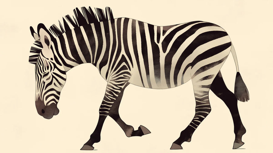 Zebra Wallpaper Mural – Safari Wall Mural – Zebra Black, White and Brown Zebra printable artwork
