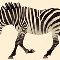 Zebra Mural Wallpaper Black, White and Brown Zebra Mural Wallpaper - room preview 02