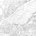 Swan and Fantasy Elements Mural Wallpaper Black, White and Gray Swan Mural Wallpaper - room preview 02