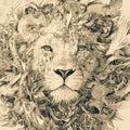 Tiger and Intricate Scene Mural Wallpaper Black, White and Beige tiger -1 Mural Wallpaper - room preview 02
